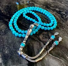 REAL Turquoise Firuze (Special Star Cut) Islamic Prayer 99 beads, Tasbih Tasbeeh picture