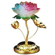 1pairs 15cm Colorful LED Glass Lotus Lamp Buddha Lamp Home Guanyin Buddhism picture