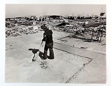 1974 Xenia Ohio Tornado Damage Neighborhood Clean Up Boy OH Vintage Press Photo picture