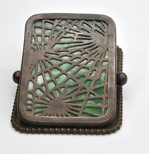 TIFFANY STUDIOS PINE NEEDLE PAPER CLIP # 971 GREEN FAVRILE CHOCOLATE BROWN EXC. picture