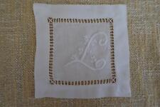4 NOS Sferra Hand-Embroidered Cocktail Napkins Monogram T Initial from Italy picture
