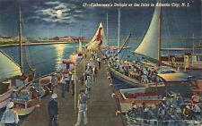 NEW JERSEY POSTCARD: FISHERMEN'S DELIGHT AT THE INLET, ATLANTIC CITY, NJ picture