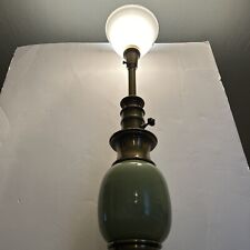 Celadon Green Ceramic and Brass Lamp by Stiffel Brass And Ceramic Mid 20th C picture