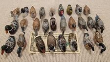 27 Vintage Small Carved Wooden Ducks Some with Glass Eyes Mini Decoys picture
