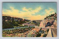 Pecos River TX- Texas, Highway And Bridge Across, Antique, Vintage Postcard picture
