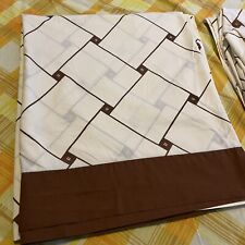 VINTAGE 2 Piece Cannon Monticello brown Diamond White Full Sheets RETRO GROOVY picture