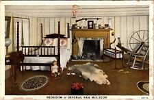 Huntsville, TX General Sam Houston's Bedroom Vintage Linen Postcard J686 picture