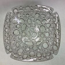 Libbey Clear Glass Pebble  Square Ashtray - Vintage MCM picture