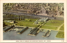 Aerial View Of Harbour And Downtown Toronto, Ontario, Canada, Vintage Postcard picture