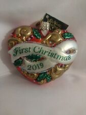 Old World Christmas 2019 FIRST CHRISTMAS HEART Glass Celebrations  picture