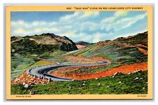 Dead Man Curve Lodge-Cooke Highway Montana MT UNP Linen Postcard J19 picture