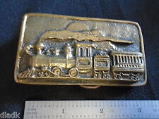 1976 Heavy Bronze Steam Train Belt Buckle picture