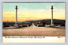 Harrisburg PA-Pennsylvania New Entrance to Market St. Bridge Vintage Postcard picture