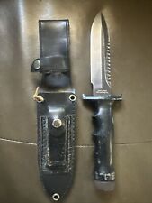 Vintage Explorer Wilderness Fixed Blade Knife #21-049 Japan W/Leather Sheath picture