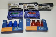 Replacement Bulbs C 7 1/2 Clear and C9 Colors 28 Total New in Packages NOS picture