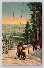 NM- New Mexico, Skiing, Antique, Vintage Souvenir Postcard picture