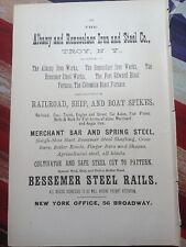 1881 Print Ad ~ ALBANY & RENSSELAER IRON & STEEL COMPANY Troy NY Railroad Spikes picture