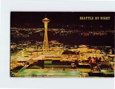 Postcard Night View Seattle Washington USA picture