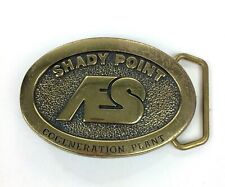 Vtg AES Shady Point Cogeneration Power Plant Station Brass Belt Buckle Coal OK picture