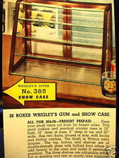 Vint. 1937 Advertising Grocery Sign Wrigley's Gum Promo... GLASS SHOWCASE picture