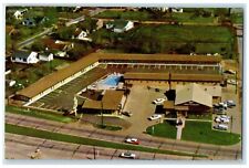 Bird's Eye View Of Petty's Motor Hotel And Restaurant Lufkin Texas TX Postcard picture