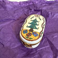 Limoges Peint Main Eximious Trinket Box Christmas Vintage France  picture