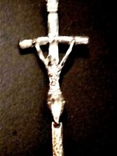 VINTAGE STERLING CRYSTAL ROSARY NECKLACE  HALLMARKED VATICAN SANCTIONED † LARIAT picture