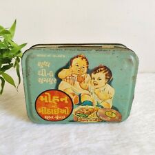 Vintage Kids Eating Sweets Graphics Mohan Confectionery Adv Litho Tin TB1211 picture
