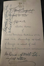 1938 Meridian Wisconsin SPIDER and WEBB LAKE Signed Government Survey Notes 1855 picture