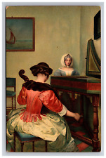 Stengel Dresden Das Konzert Women Instruments Cello Harp String Victorian picture