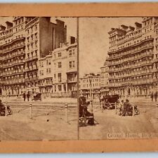 c1880s Brighton, England Grand Hotel European Views Stereoview Real Photo V28 picture