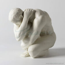 Modern Art Sculpture White Porcelain Mat Glaze Squat Posture Man and Wife Statue picture