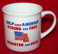 Vintage REGISTER TO VOTE US Flag COFFEE CUP MUG Poll Workers Creed picture