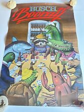 Vintage 1984 Busch n’ Booray Louisiana Cajun Crawfish Beer Poster 30” X 20” NM picture