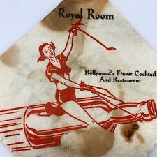 VTG Cocktail Bar Paper Napkin California 1930s-50's Royal Room Hollywood CA *RIP picture