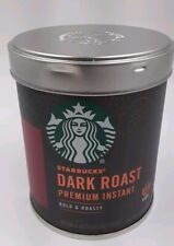 Starbucks Dark Roast Premium Instant Collectible Empty Tin Can DIY Crafts picture