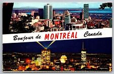 Montreal Quebec Canada Multi View Scenic City Skyline Chrome WOB Postcard picture