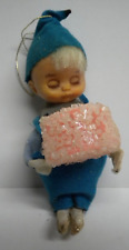Vintage Japan Sleeping Elf Cake Eyes Closed Christmas Ornament Pixie Fairy VTG picture