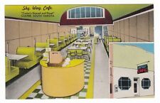 1967 CUSTER SOUTH DAKOTA SKY WAY CAFE INTERIOR BOOTHS VINTAGE POSTCARD SD OLD  picture
