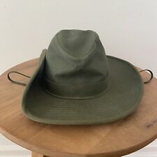 Vintage Military OD Green Bush Boonie Hat Cowboy Saigon Style USA Made Large picture