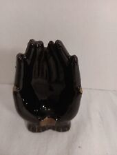 Vintage Open Hands Porcelain Trinket Box Ring Jewelry Holder Vanity Dish Ashtray picture