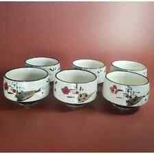 Set of 6 Vintage Japanese Yunomi Pottery Teacup Glazed Ceramic for Matcha, Tea picture