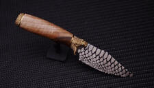 Python Snake Tourist Hunting Fishing Kitchen Handmade Knife + Leather Sheath   picture