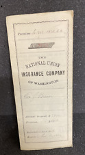 1883 National Union Insurance Company Damage Policy Wahington DC picture
