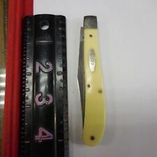 CASE XX Knife Made in USA 31048 SS Slim Line Trapper Smooth Yellow Handles picture