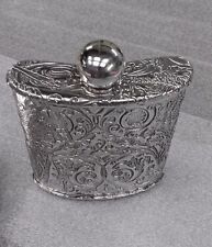 6oz Pewter kidney shaped flask embossed Foliage of the Highlands  picture