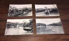 Set of 4 Vintage postcard Iowa River Iowa Falls IA RPPC Suspension Bridge Bluffs picture