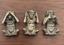 Set of 3 Pewter Monkeys-See No Evil, Hear No Evil, Speak No Evil 1 1/8