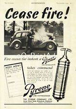 1939 PYRENE FIRE EXTINGUISHERS - CEASE FIRE VINTAGE Original Print Ad RARE picture