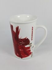 2014 Starbucks Red Floral Starburst Holiday Tall 12 oz Coffee Mug picture